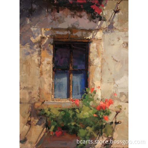 Hot seling beautiful village scenery painting for home decoration modern